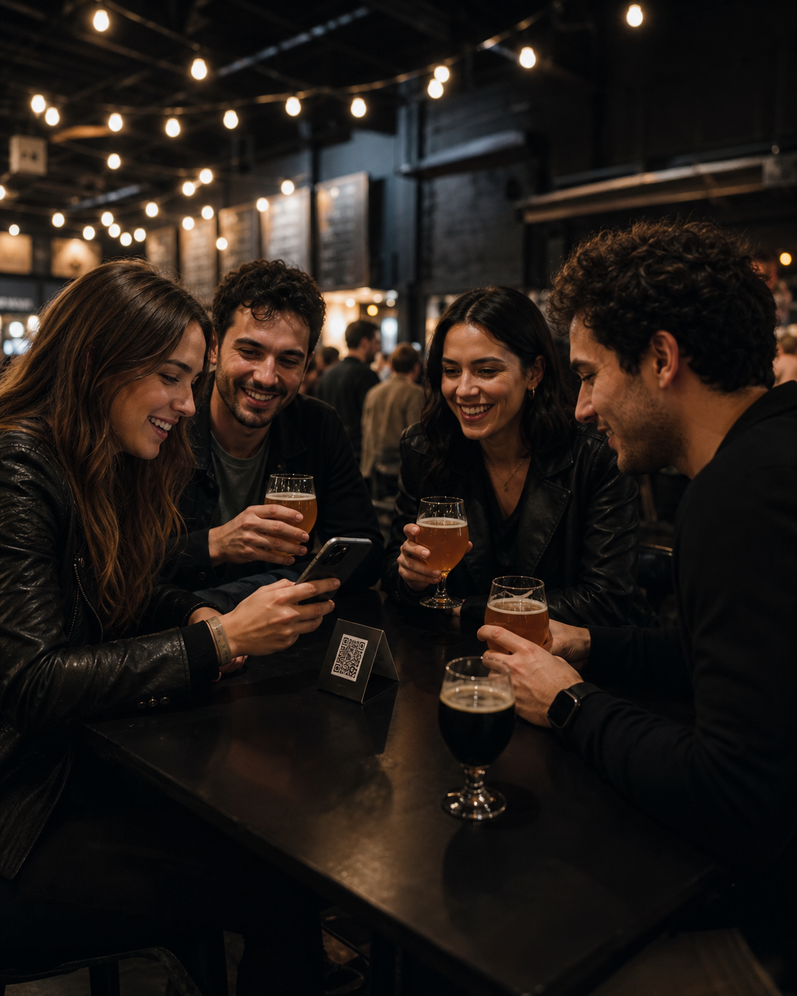 Persone a un evento con QR