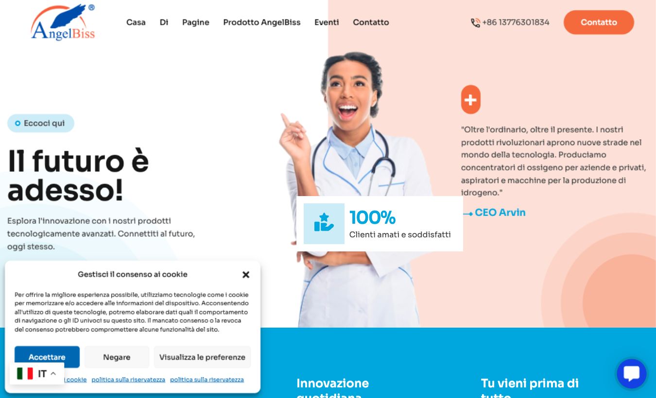 Screenshot del sito angelbisshealthcare.com