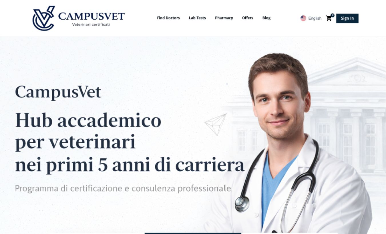 Screenshot del sito campusvet.it