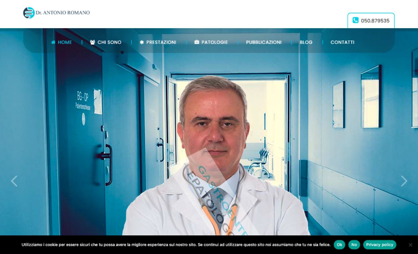 Screenshot del sito drantonioromano.it