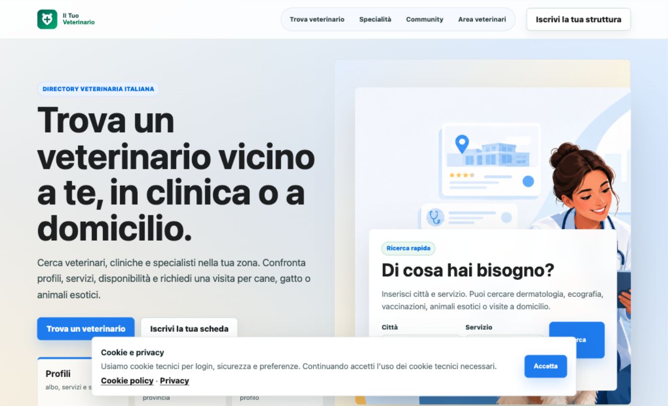 Screenshot del sito iltuoveterinario.com