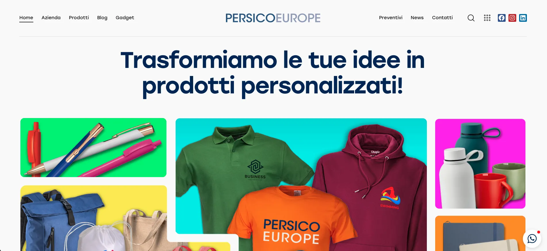 Screenshot del sito persicoeurope.it