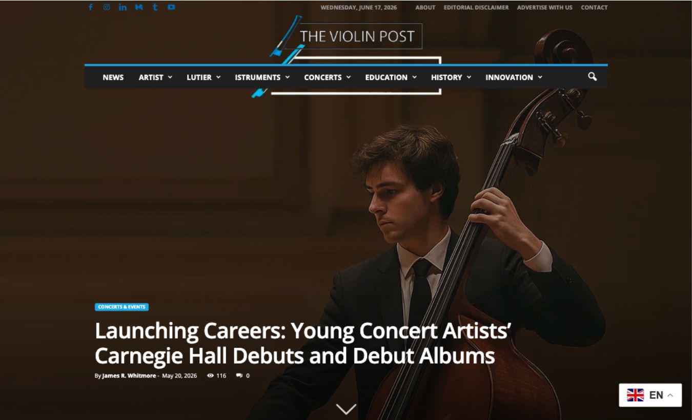 Screenshot del sito theviolinpost.com