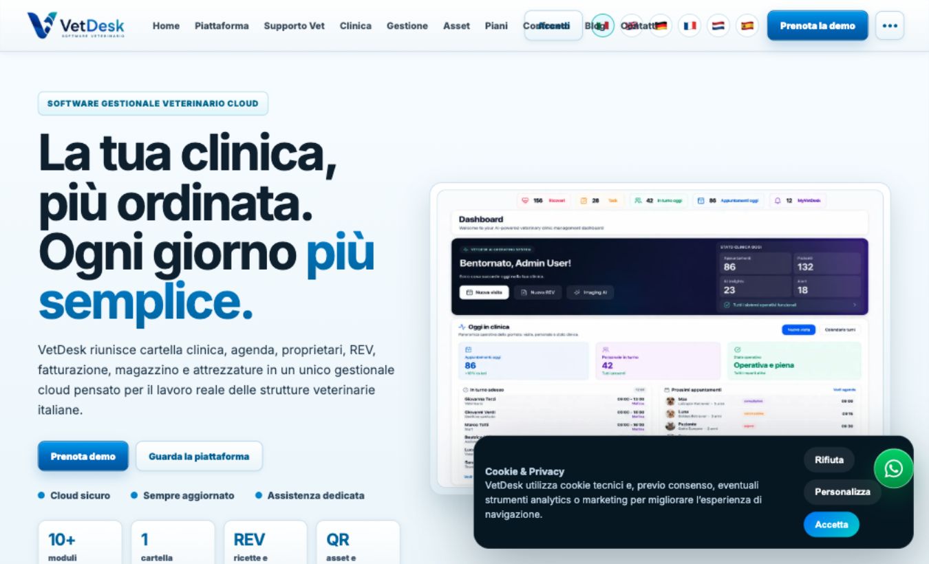 Screenshot del sito vetdesk.it
